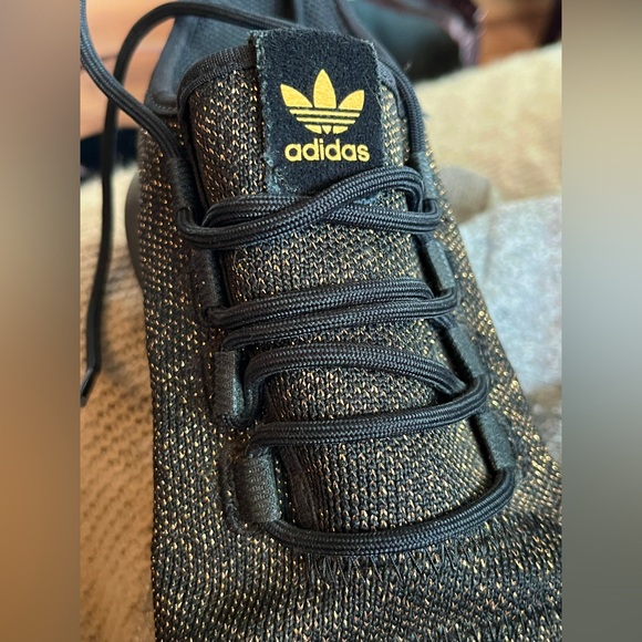 Adidas Ortholite black and gold pattern lace sneakers size 6 men’s runners shoes - Picture 9 of 10